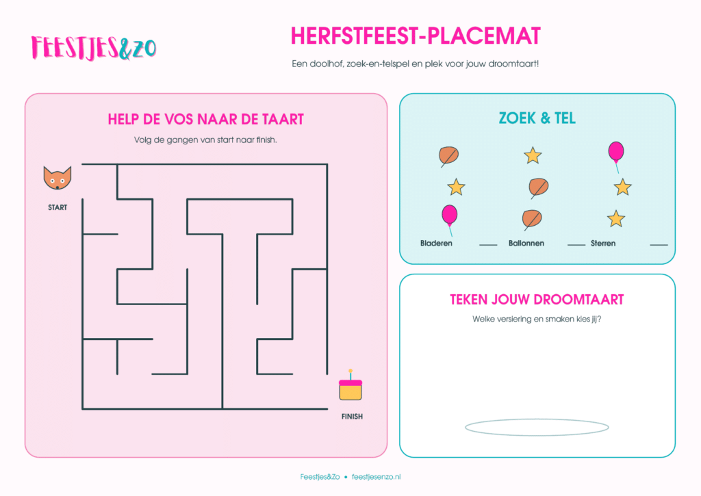 herfstfeest placemat feestjes en zo